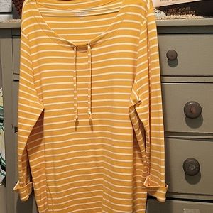 Kim Rogers Long Sleeve Gold and White Top
